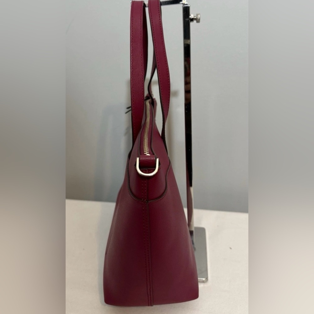Kate Spade Patrice Satchel Crossbody Bag Deep Red Cranberry Leather - Picture 4 of 16